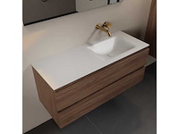 Badkamerkast eikenhout mocha 120cm rechts - afbeelding 1 van  3