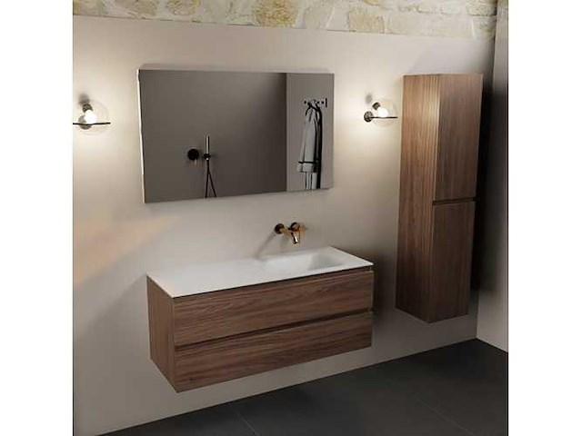 Badkamerkast eikenhout mocha 120cm rechts - afbeelding 3 van  3
