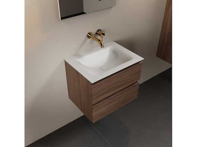 Badkamerkast eikenhout mocha 60cm - afbeelding 3 van  6