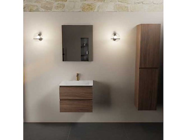 Badkamerkast eikenhout mocha 60cm - afbeelding 3 van  3