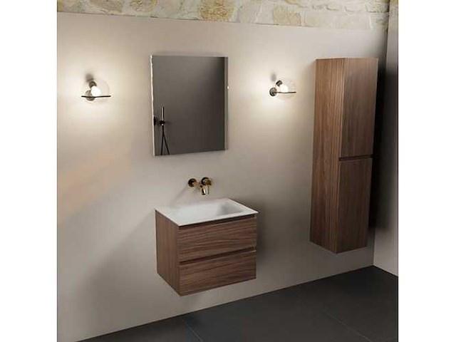 Badkamerkast eikenhout mocha 60cm - afbeelding 4 van  6