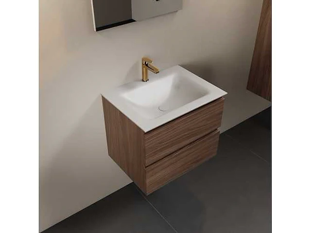 Badkamerkast eikenhout mocha 60cm - afbeelding 1 van  6