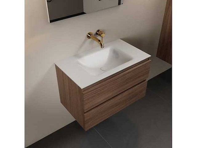 Badkamerkast eikenhout mocha 80cm - afbeelding 1 van  6