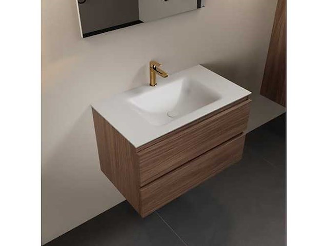 Badkamerkast eikenhout mocha 80cm - afbeelding 5 van  6