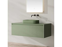 Badkamerkast groen 100cm + led-spiegel - afbeelding 2 van  4