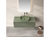 Badkamerkast groen 100cm + led-spiegel - afbeelding 3 van  4