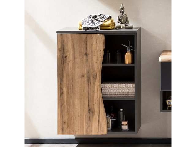 Badkamerkast karan 60cm 1 deur - eik/antraciet - afbeelding 2 van  7