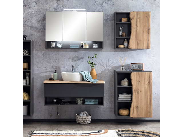 Badkamerkast karan 60cm 1 deur - eik/antraciet - afbeelding 6 van  7