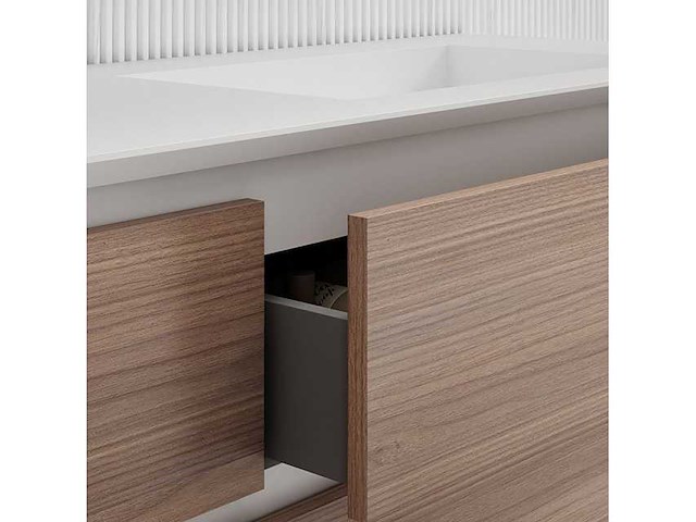 Badkamerkast mocha 140cm dubbele + led-spiegel - afbeelding 3 van  3