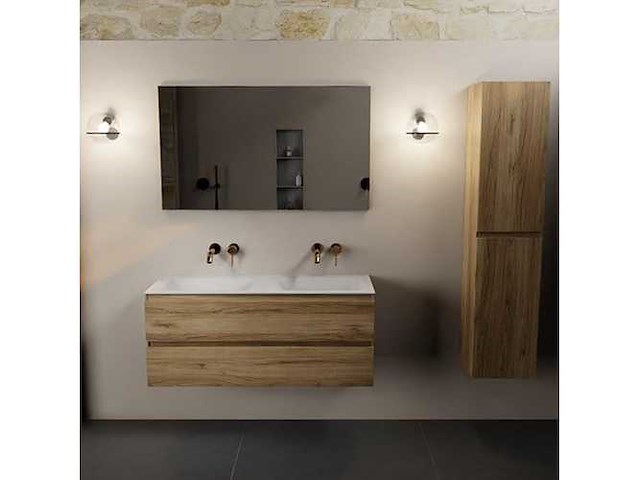 Badkamerkast oak honey 120cm dubbel - afbeelding 4 van  4