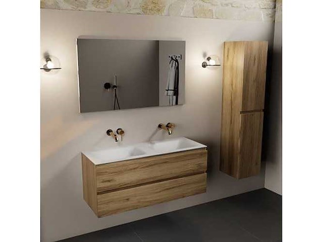 Badkamerkast oak honey 120cm dubbel - afbeelding 2 van  2