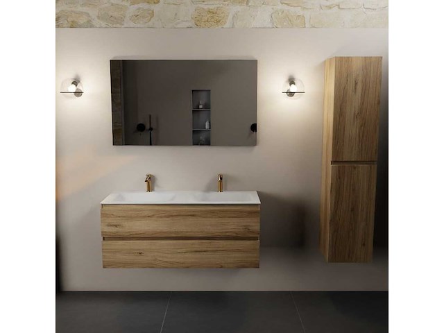 Badkamerkast oak honey 120cm dubbel - afbeelding 5 van  6