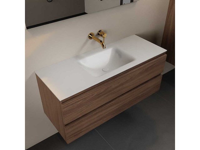 Badkamerkast oak mocha 120cm midden - afbeelding 1 van  6