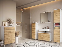 Badkamerkast torres 60cm met 2 deuren & 2 lades - eikdecor/wit - afbeelding 6 van  7