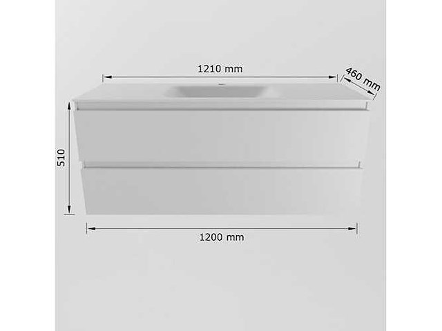 Badkamerkast wit 120 cm in het midden - afbeelding 2 van  2