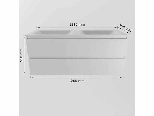Badkamerkast wit 120cm dubbel - afbeelding 5 van  7
