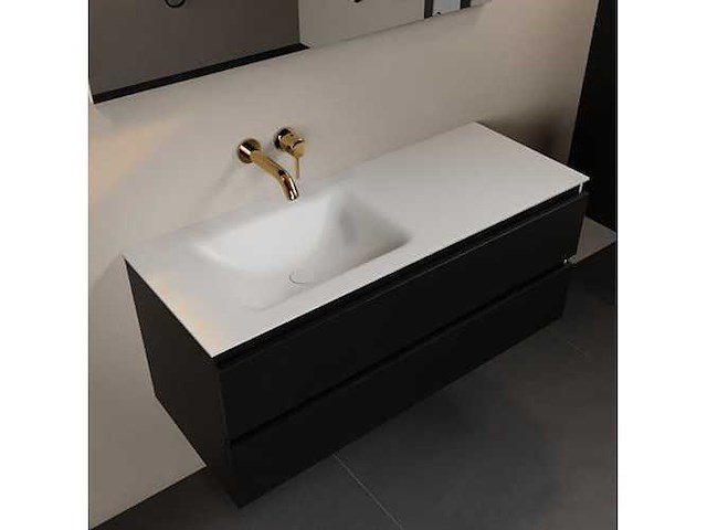 Badkamerkast zwart 120 cm links - afbeelding 1 van  6