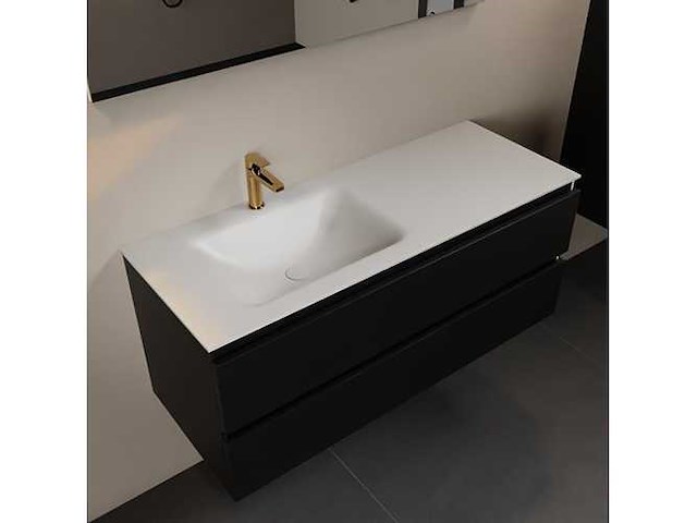 Badkamerkast zwart 120 cm links - afbeelding 1 van  6