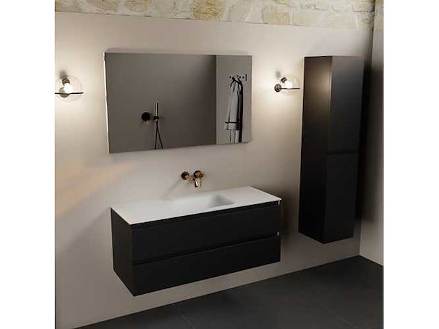 Badkamerkast zwart 120 cm midden - afbeelding 4 van  6