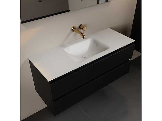 Badkamerkast zwart 120 cm midden - afbeelding 4 van  6