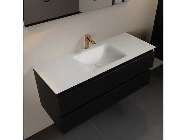 Badkamerkast zwart 120 cm midden - afbeelding 1 van  6