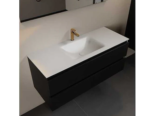 Badkamerkast zwart 120 cm midden - afbeelding 1 van  6