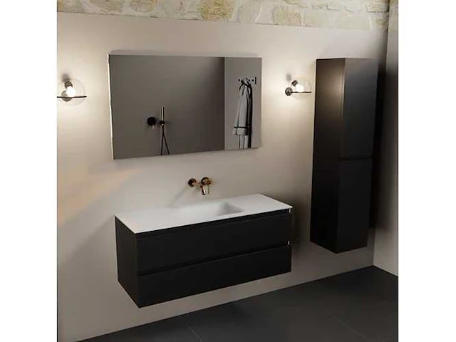 Badkamerkast zwart 120 cm midden - afbeelding 4 van  6