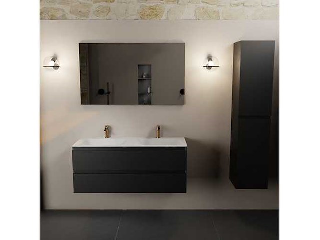 Badkamerkast zwart 120cm dubbel - afbeelding 6 van  6