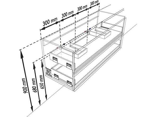Badkamerkast zwart 120cm dubbel - afbeelding 1 van  3