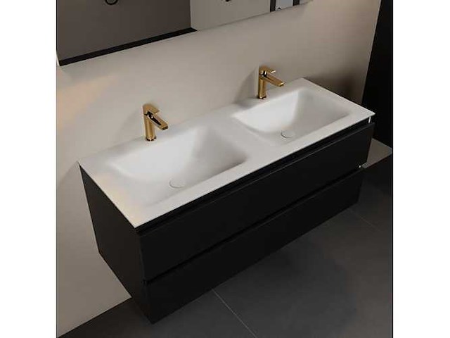 Badkamerkast zwart 120cm dubbel - afbeelding 1 van  5