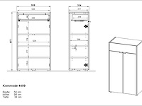 Badkamerkastje ferrano - 2 deuren & 1 lade - grafiet/eikdecor - afbeelding 6 van  6