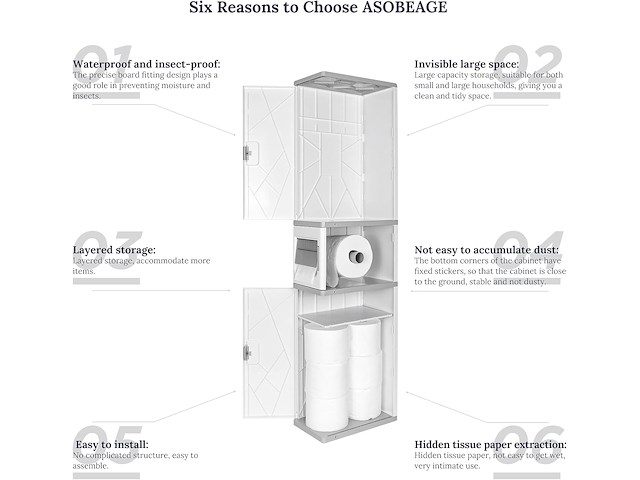 Badkamerkastje met wc-rolhouder - afbeelding 3 van  3