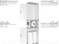 Badkamerkastje met wc-rolhouder - afbeelding 3 van  3