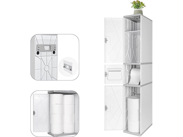 Badkamerkastje met wc-rolhouder - afbeelding 1 van  3