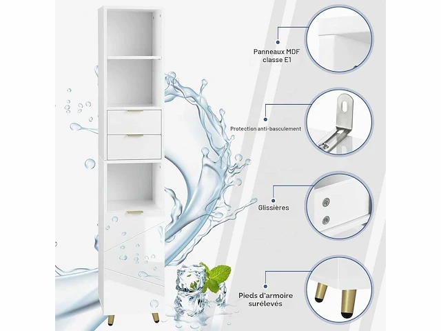 Badkamerkolom, badkamerkast, toiletkast - afbeelding 5 van  8