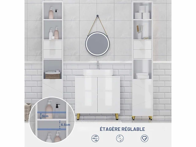 Badkamerkolom, badkamerkast, toiletkast - afbeelding 6 van  8