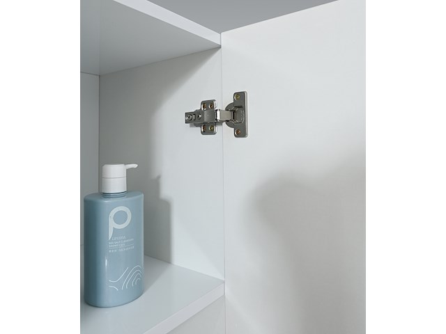 Badkamermeubel 120 cm - hoogglans wit + witte dubbele wasbak - incl. kranen - afbeelding 6 van  9