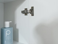 Badkamermeubel 120 cm - hoogglans wit + witte dubbele wasbak - incl. kranen - afbeelding 6 van  9