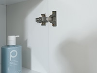Badkamermeubel 120 cm - hoogglans wit + witte dubbele wasbak - incl. kranen - afbeelding 7 van  9