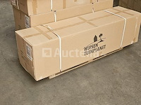 Badkamermeubel 120 cm - hoogglans zwart + witte dubbele wasbak - incl. kranen - afbeelding 7 van  9