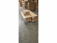 Badkamermeubel 130 cm - licht hout decor + zwarte waskommen - incl. muurkranen - afbeelding 6 van  11