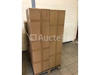 Badkamermeubel 145 cm - hoogglans wit + witte dubbele wasbak - incl. kranen - afbeelding 3 van  9