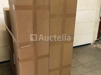 Badkamermeubel 145 cm - hoogglans zwart + witte dubbele wasbak - incl. kranen - afbeelding 5 van  8