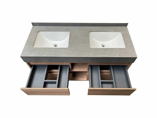 Badkamermeubel 2-persoons - 150cm - kleur walnoot - afbeelding 2 van  13