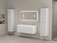 Badkamermeubel 2 persoons 120 cm - wit - 2 zijkasten, 1 led spiegel - afbeelding 5 van  5