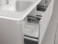 Badkamermeubel 2 persoons 140 cm - taupe - 2 zijkasten, 2 ovale spiegels - afbeelding 5 van  5
