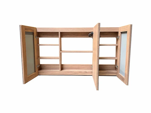 Badkamermeubel 2-persoons met hangkast - 150cm - kleur walnoot - afbeelding 5 van  21