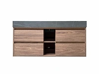 Badkamermeubel 2-persoons met hangkast - 150cm - kleur walnoot - afbeelding 17 van  21
