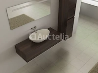 Badkamermeubel baveno | 120 cm | met zijkast | donker hout decor met witte waskom | incl. kranen - afbeelding 4 van  5