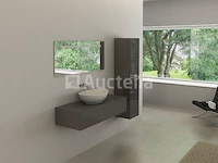Badkamermeubel baveno | 120 cm | met zijkast | hoogglans antraciet met witte waskom | incl. kranen - afbeelding 4 van  4